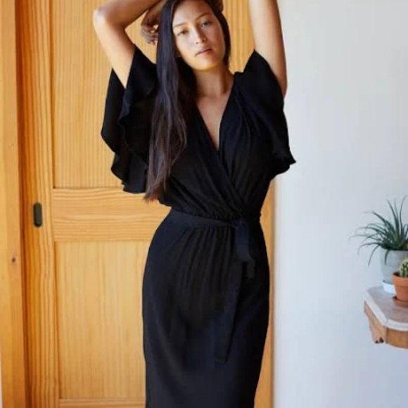 Emerson Fry Dresses & Skirts - Emerson Fry Medium Faux Wrap Belted Midi Dress | Size Medium